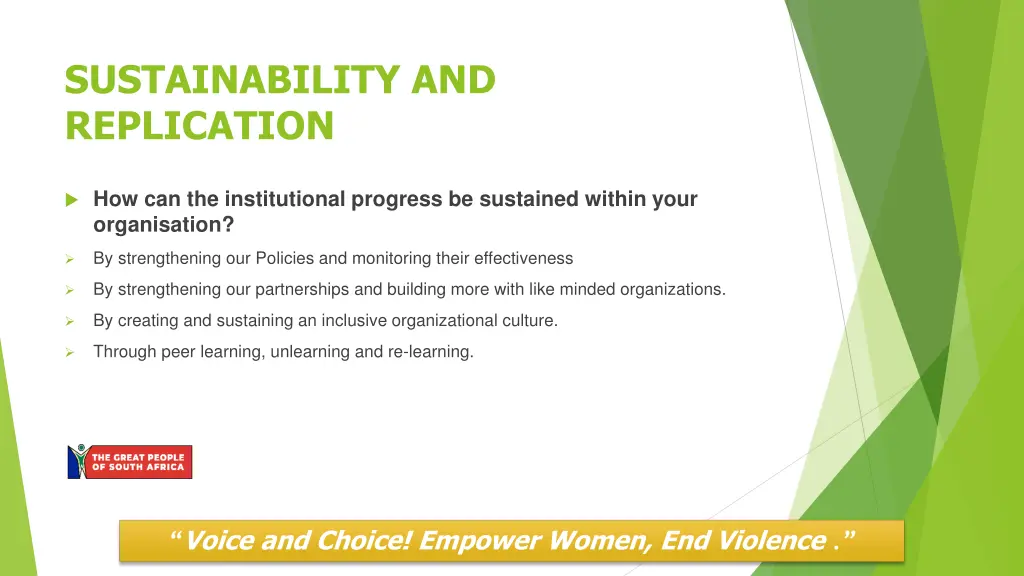 sustainability and replication