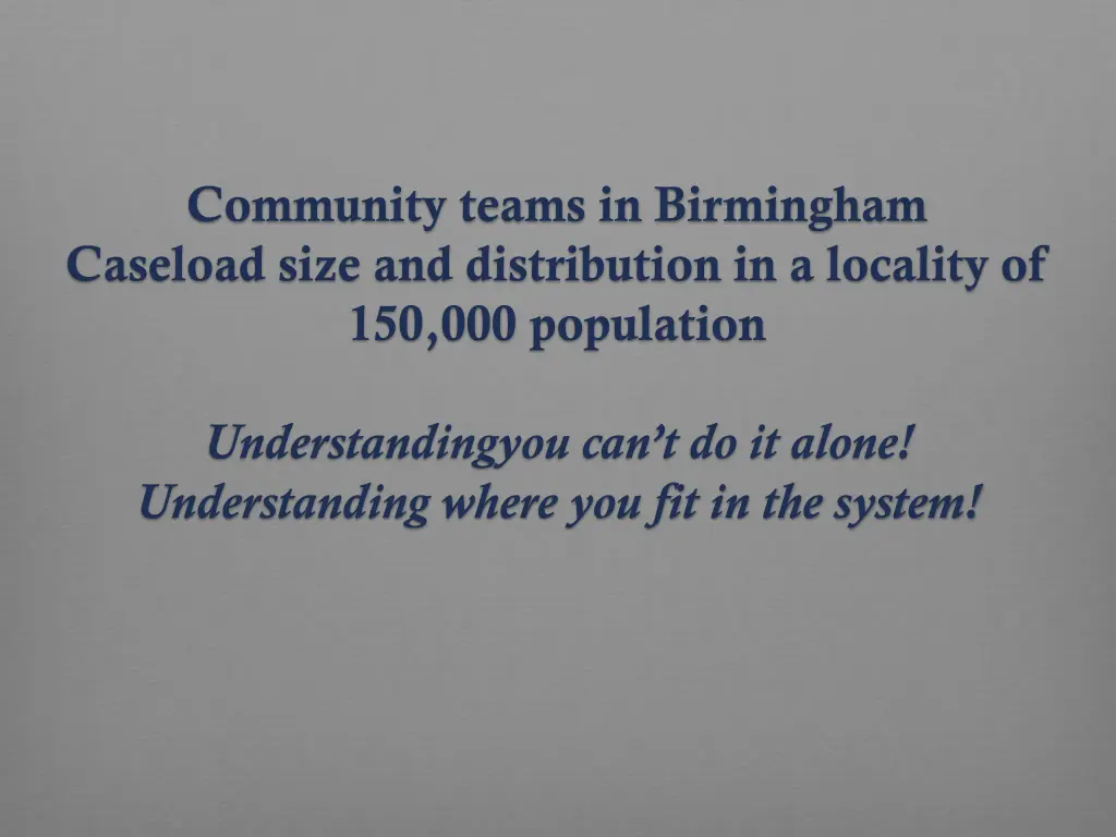 community teams in birmingham caseload size