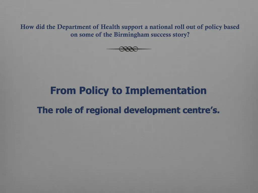 how did the department of health support