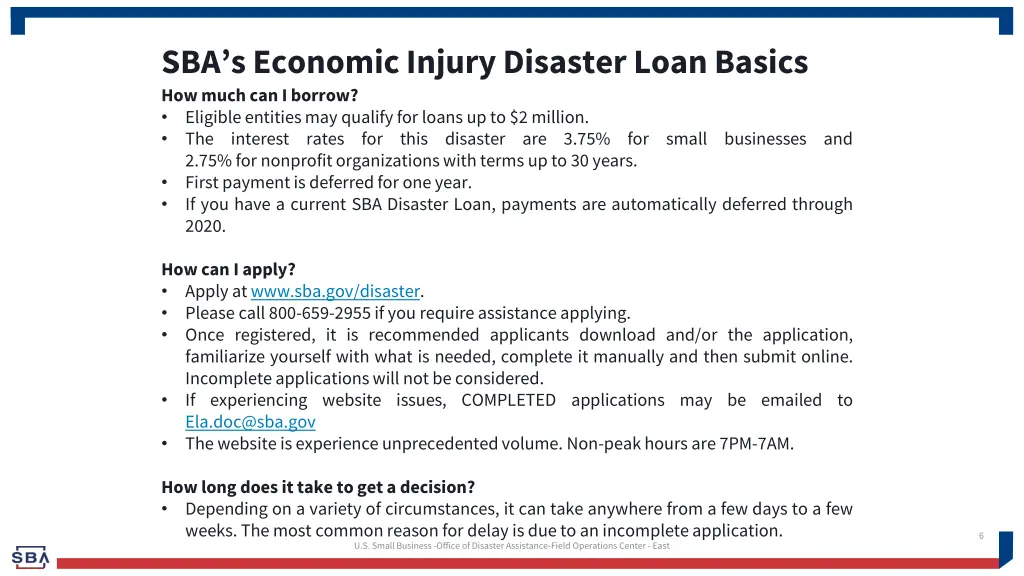sba s economic injury disaster loan basics