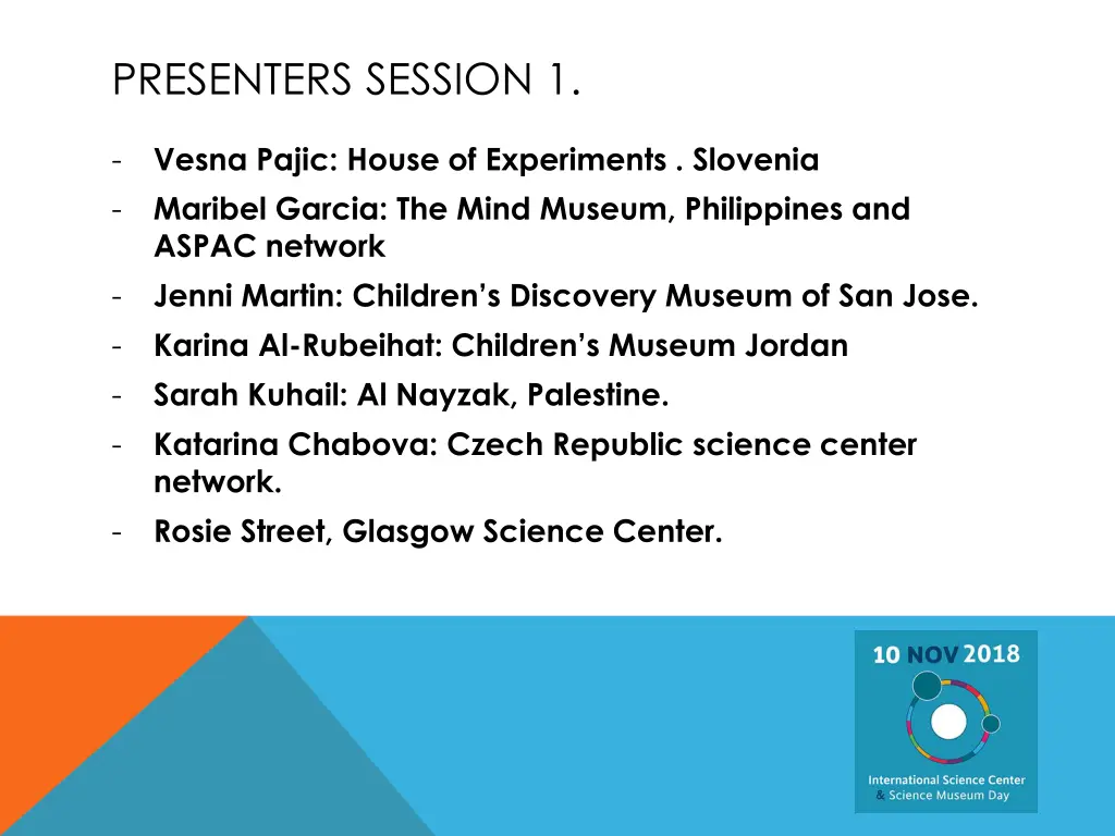 presenters session 1