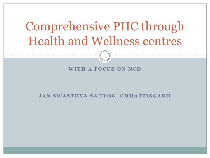 comprehensive phc through health and wellness