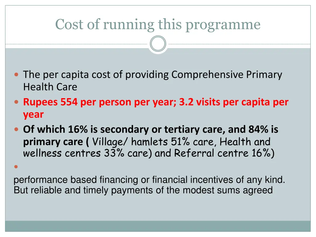 cost of running this programme