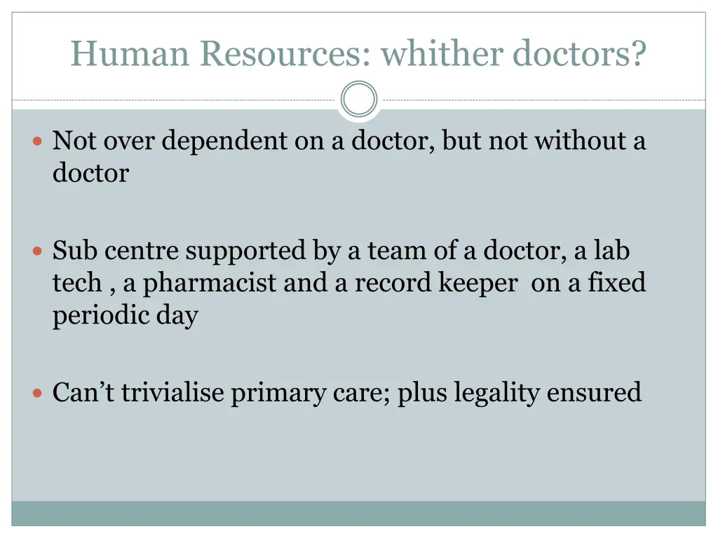 human resources whither doctors