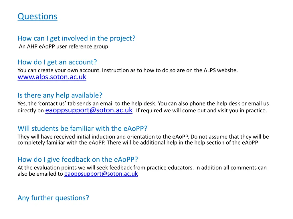 questions