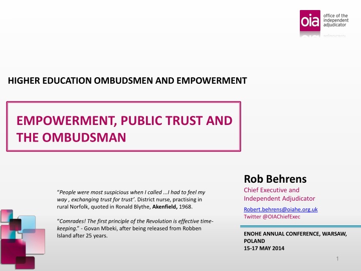 higher education ombudsmen and empowerment
