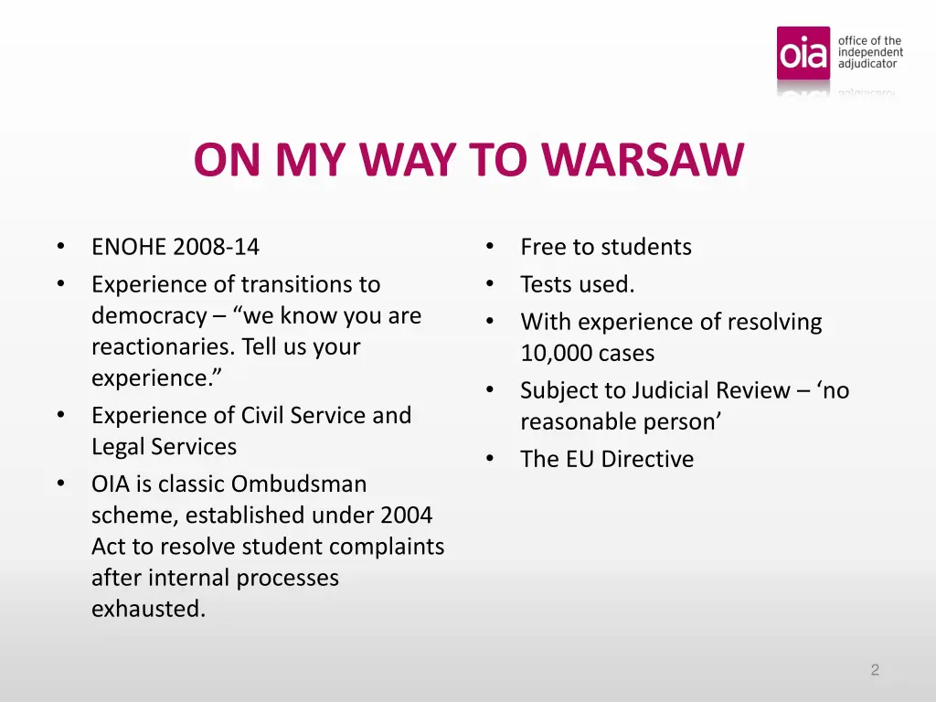 on my way to warsaw