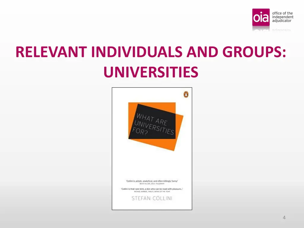 relevant individuals and groups universities
