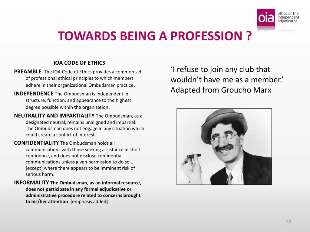towards being a profession