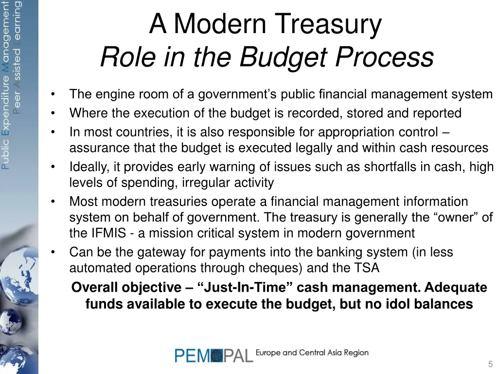 a modern treasury role in the budget process