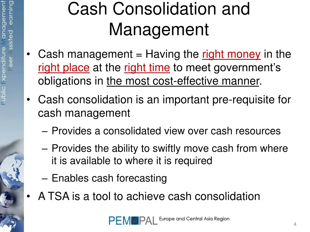 cash consolidation and management