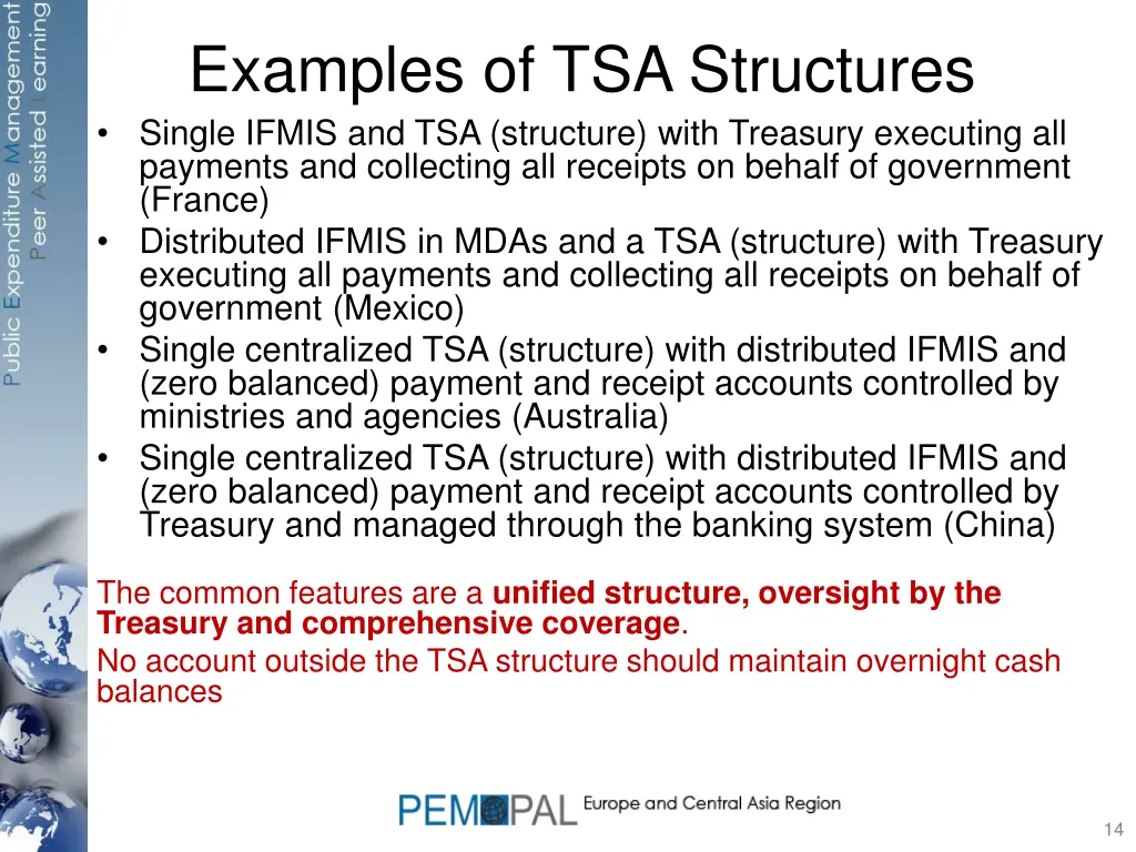 examples of tsa structures single ifmis