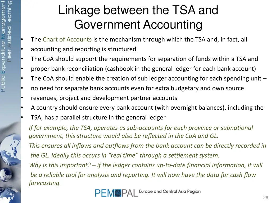 linkage between the tsa and government accounting