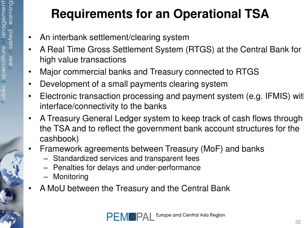 requirements for an operational tsa