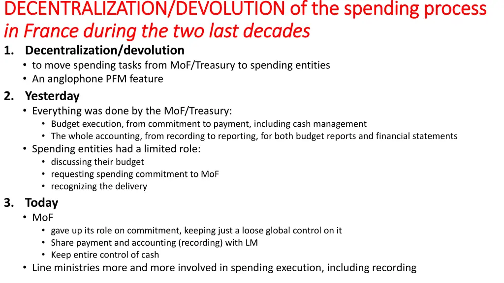 decentralization devolution of the spending