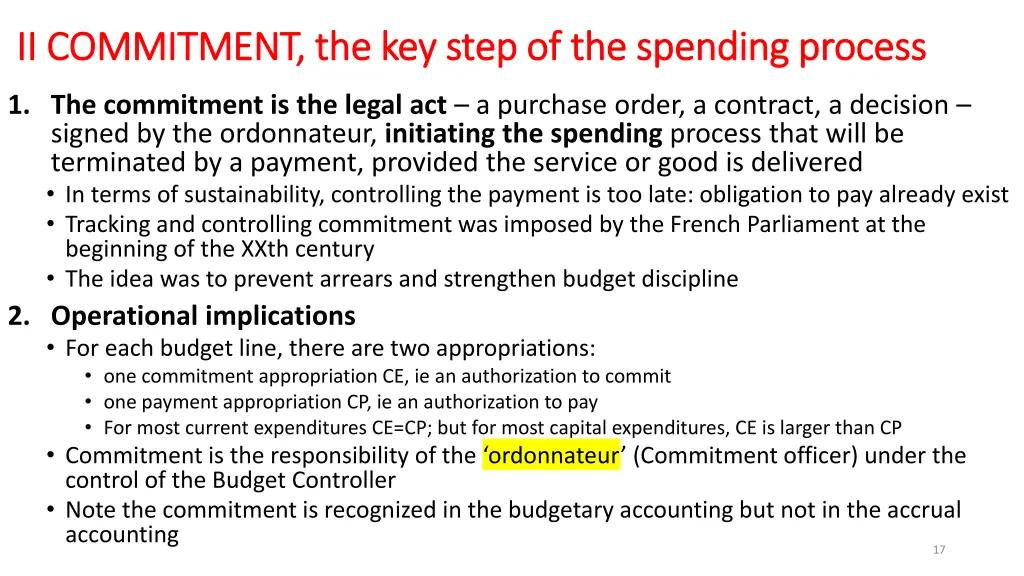 ii commitment the key step of the spending