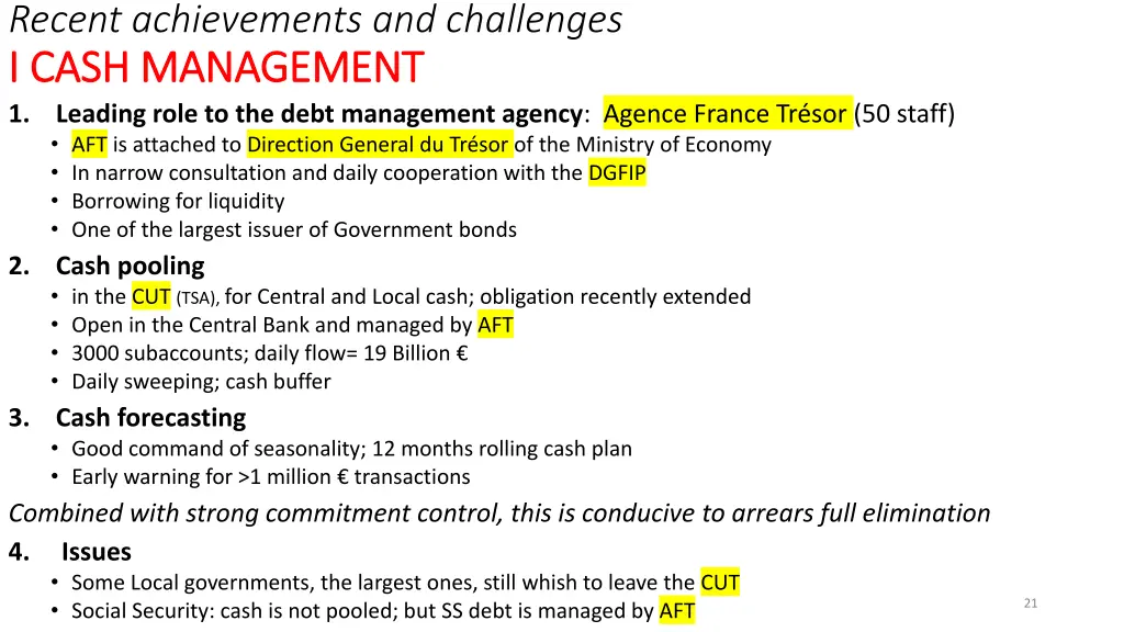 recent achievements and challenges i cash