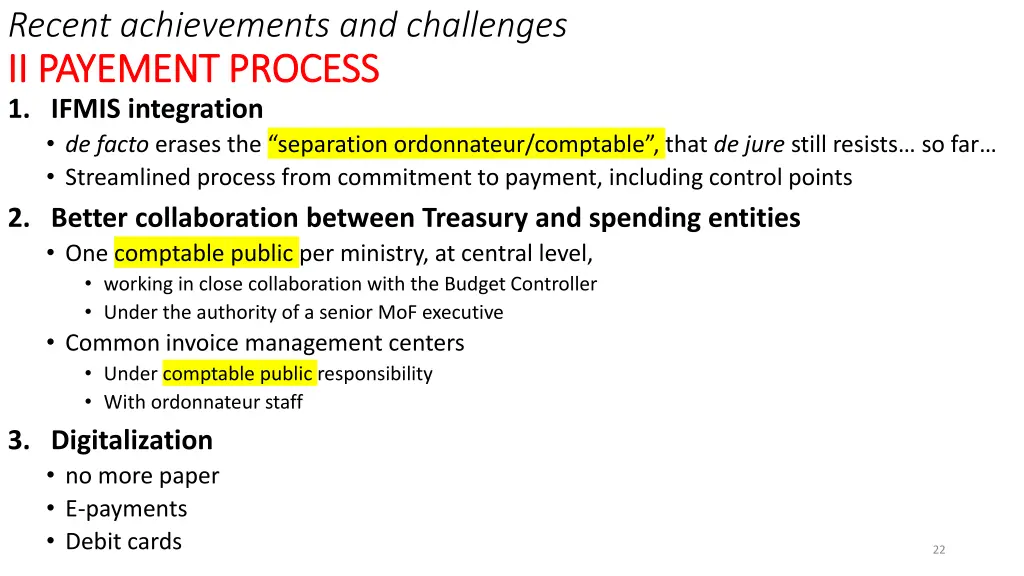 recent achievements and challenges ii payement