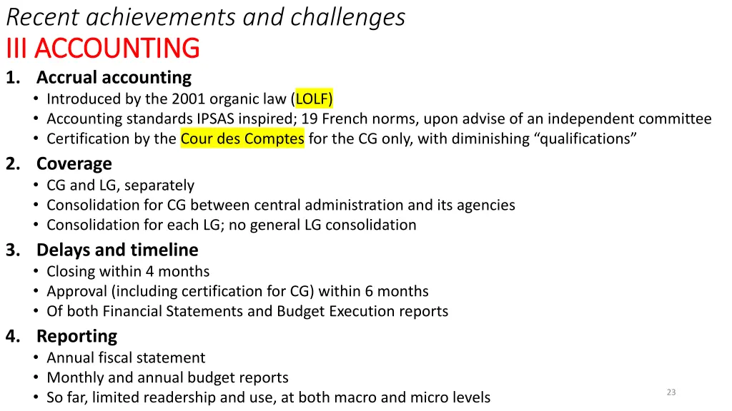 recent achievements and challenges iii accounting