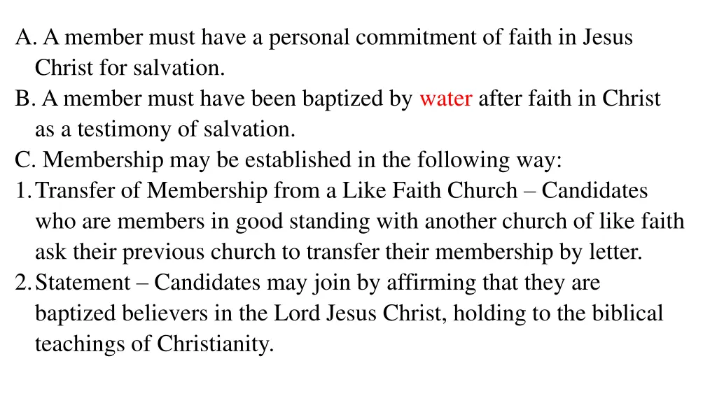 a a member must have a personal commitment