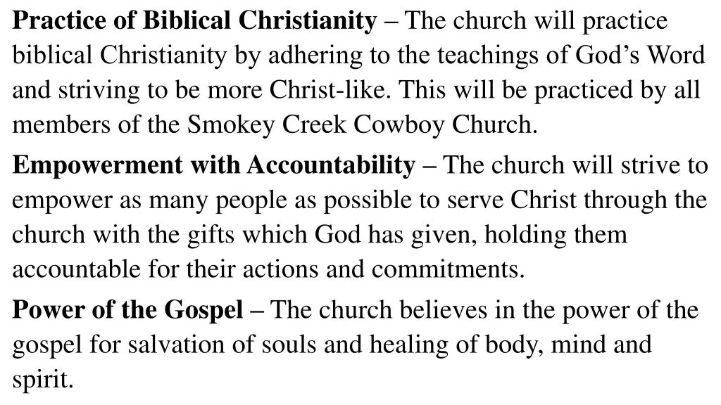 practice of biblical christianity the church will