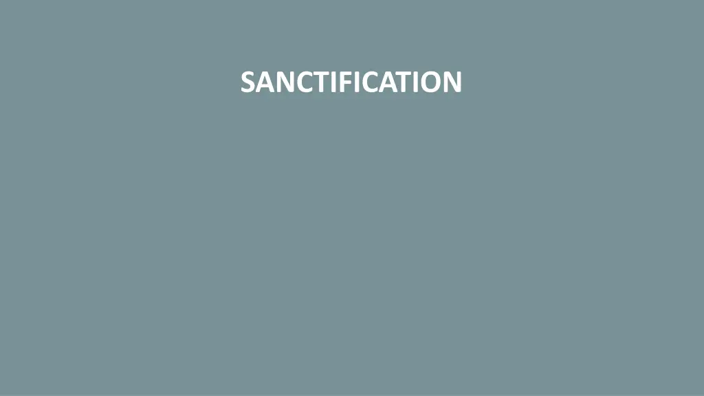 sanctification