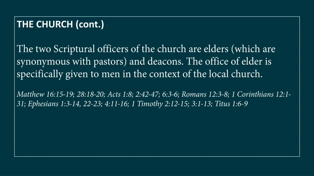 the church cont 2