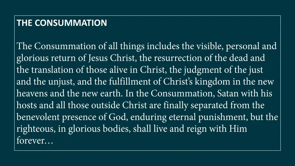 the consummation 1