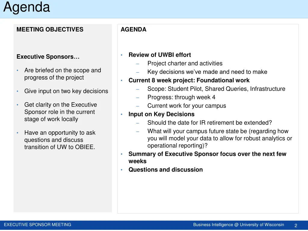 agenda
