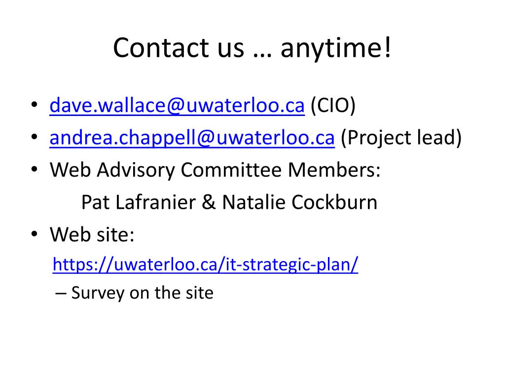 contact us anytime