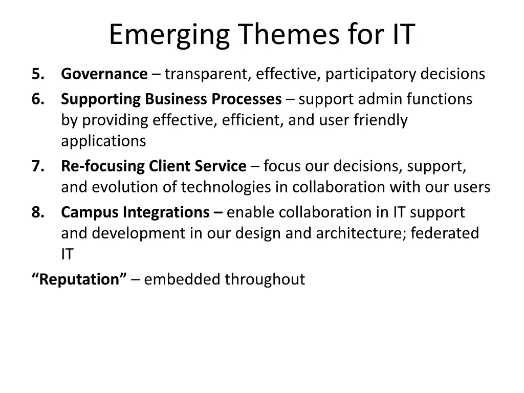 emerging themes for it