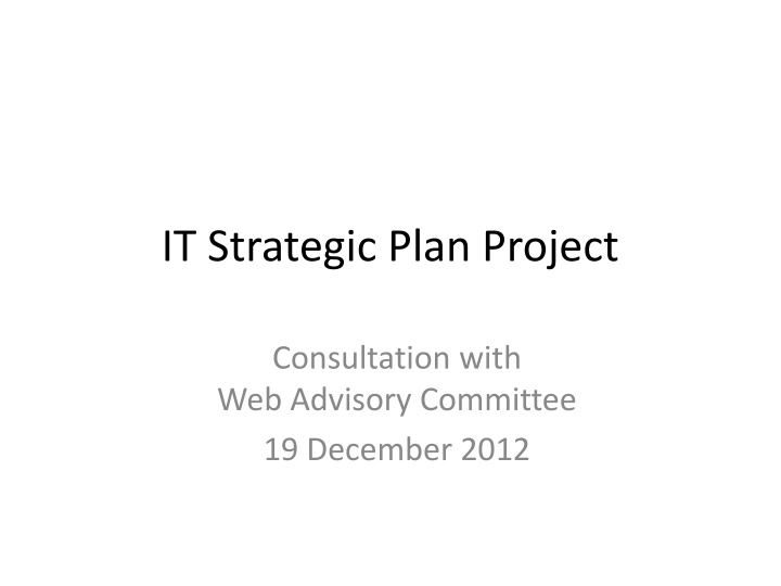 it strategic plan project