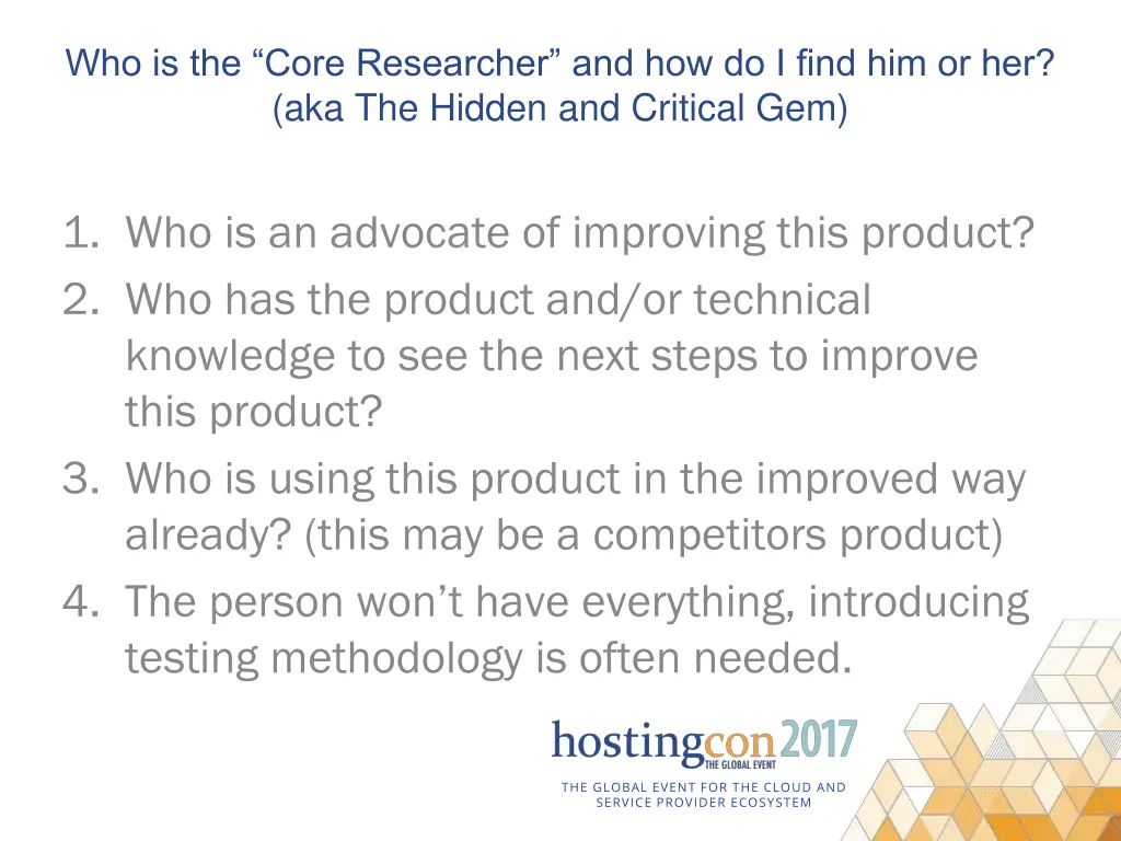 who is the core researcher and how do i find 1