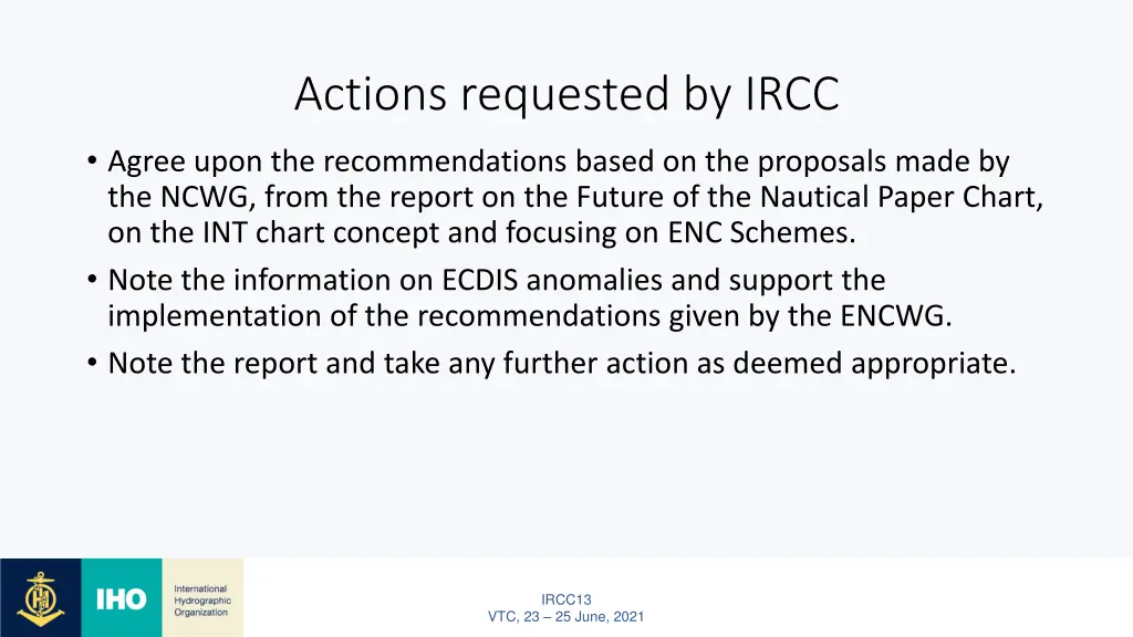 actions requested by ircc