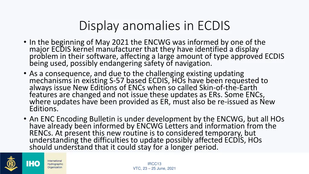 display anomalies in ecdis in the beginning