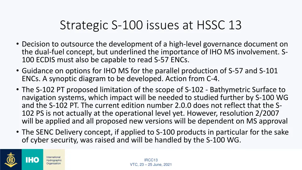 strategic s 100 issues at hssc 13