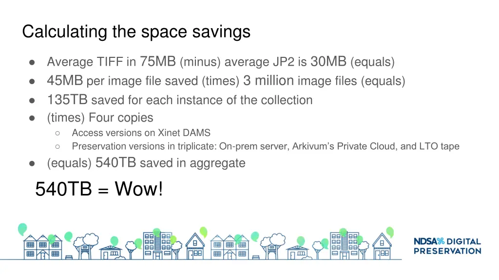 calculating the space savings