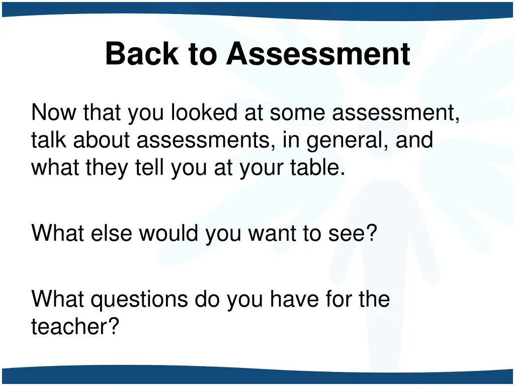 back to assessment