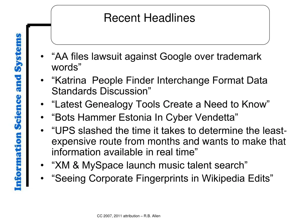 recent headlines