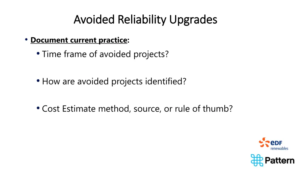 avoided reliability upgrades avoided reliability