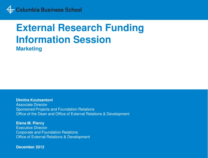 external research funding information session