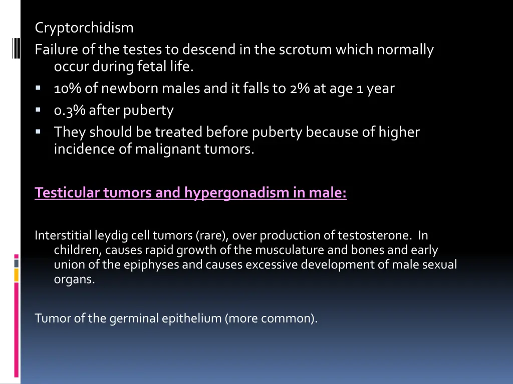 cryptorchidism failure of the testes to descend