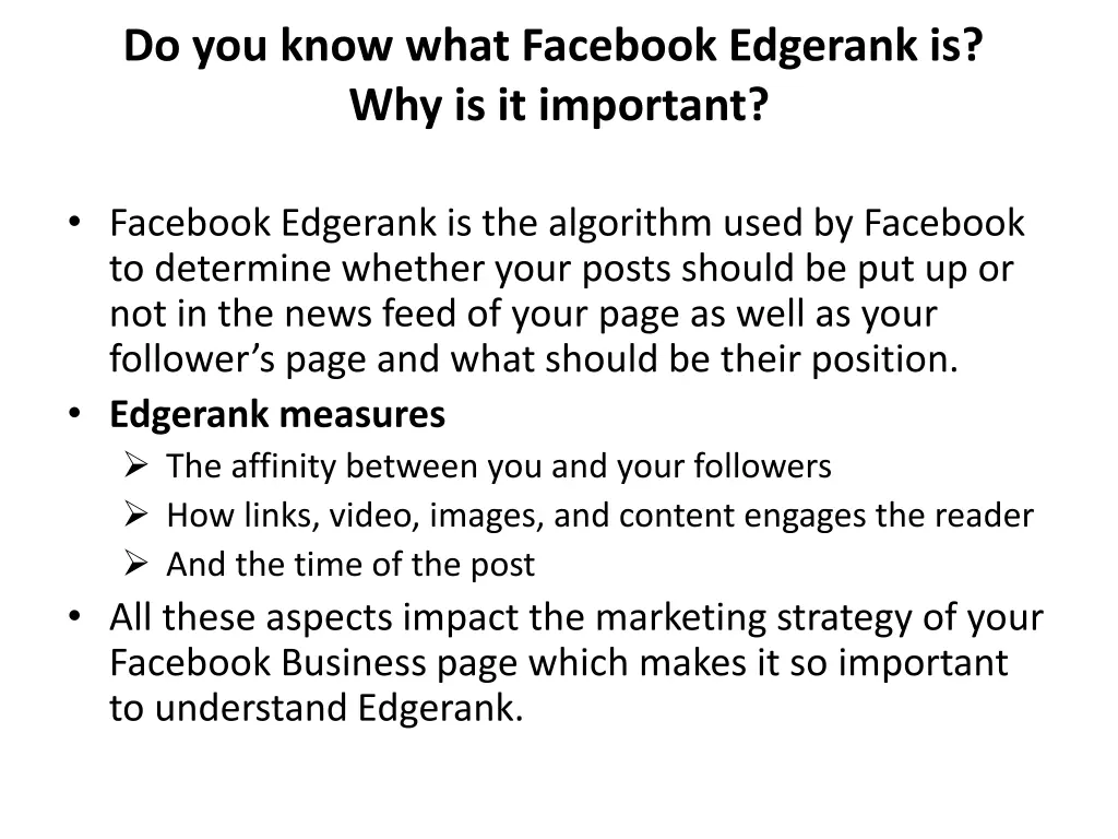 do you know what facebook edgerank