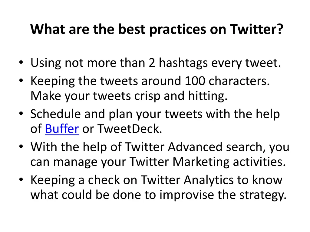 what are the best practices on twitter