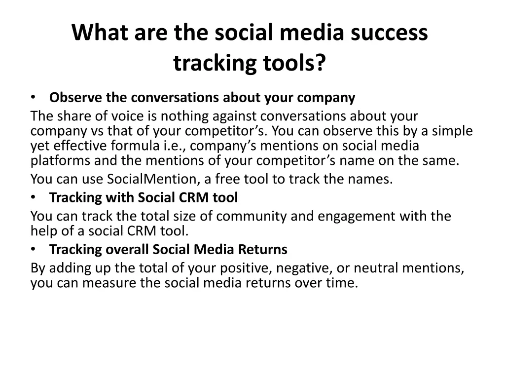 what are the social media success tracking tools 1
