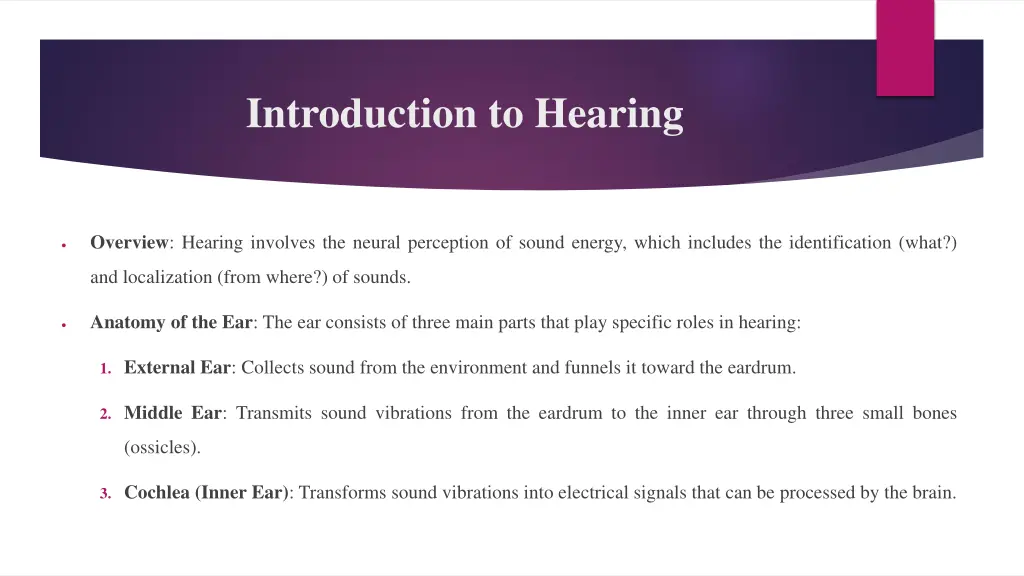 introduction to hearing