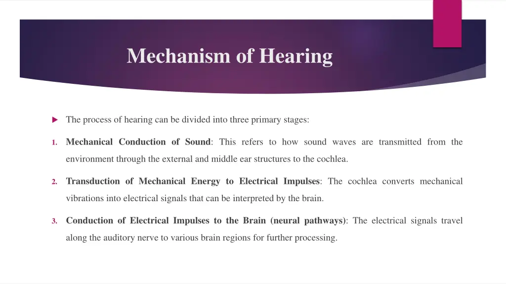 mechanism of hearing 1