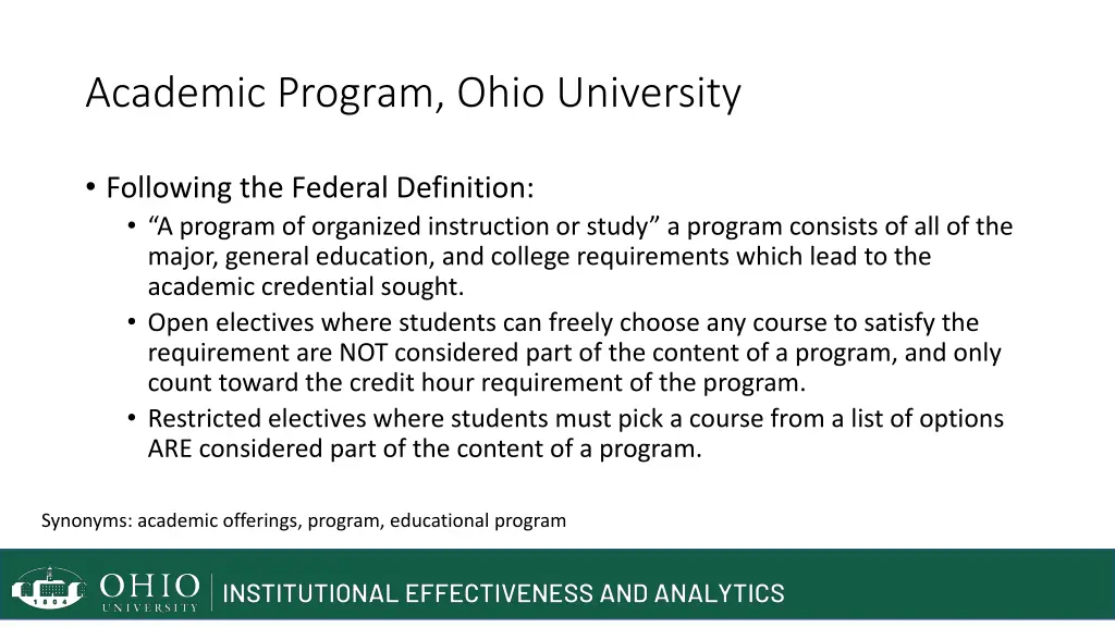 academic program ohio university