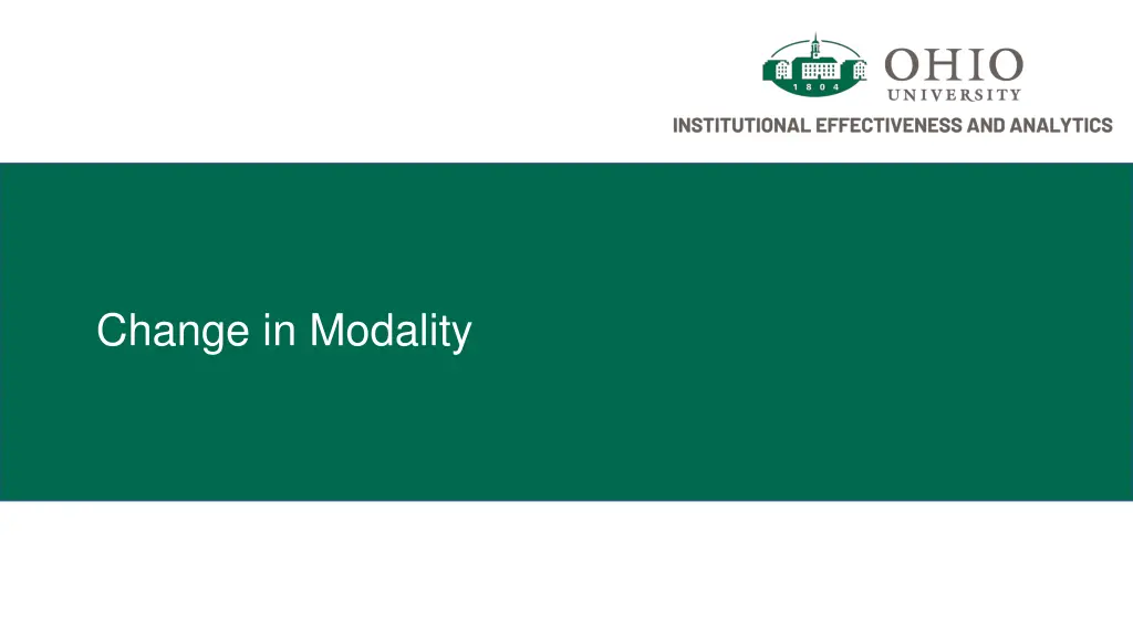 change in modality