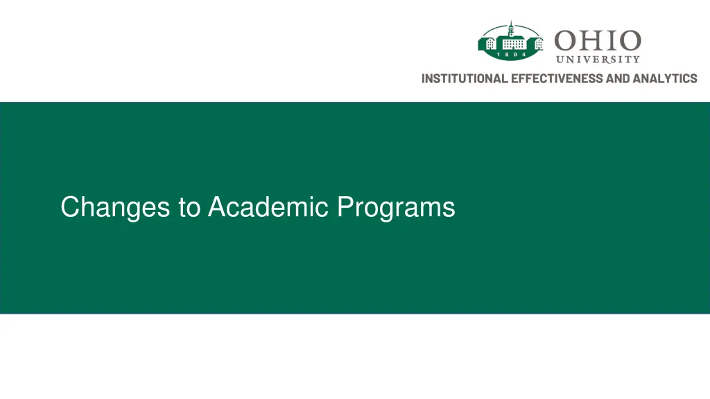 changes to academic programs